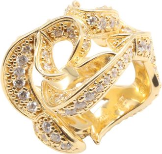 Bottega Veneta Gold Silver 925 Band Ring (Pre-Owned)