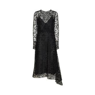 Fendi Cuneo kanten midi jurk - Dames - Jurken - Zwart - Maat: XS Viscose