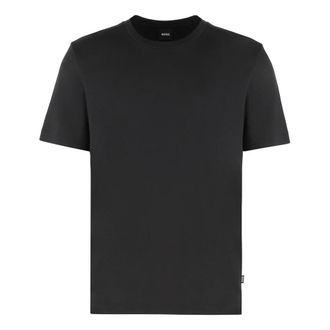 HUGO BOSS Hugo, T-Shirts, male, Black, Size: XL Ribbed crew-neck T-shirt blend