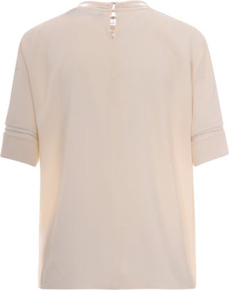Fabiana Filippi Womens Blouse Crepe De Chine Silk-Blend Butter Acetate Blouses Shirt