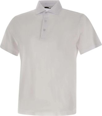 KANGRA Polo Shirt van katoen en modal - Heren - Polos - Wit - S - Katoen - Tops