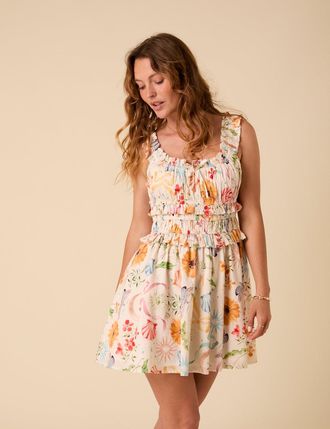 Nobody's Child White Floral Ariel Mini Dress