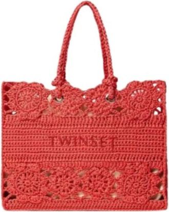 Twinset Handbags - Dames - Shoppers - Rood - ONE Size - Katoen - Tassen