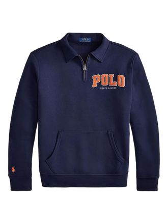 Polo Ralph Lauren zip-collar polo sweatshirt - men - Cotton/Polyester - L - Blue