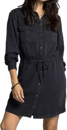 Thread & Supply Edna Mini Shirt Dress In Black