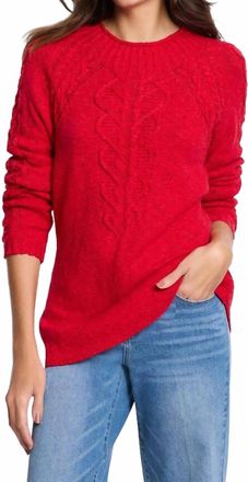 Nic+Zoe Femme Cable Sweater In Amaryllis