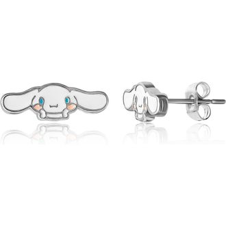 Hello Kitty Silver Flash-Plated and Enamel Stud Cinnamoroll Earrings at Nordstrom