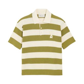 Ami Polo Shirts, male, Multicolor, Size: XL Striped Logo Polo Shirt