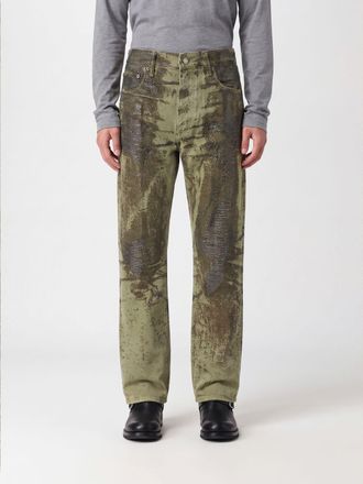 Purple Jeans straight fit in denim di cotone con ricami e strass