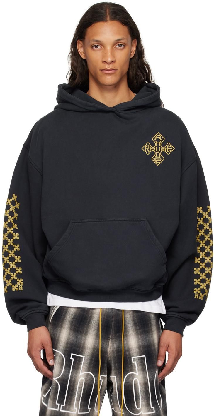 Maison Margiela Black Cotton Hoodie With Front Logo from