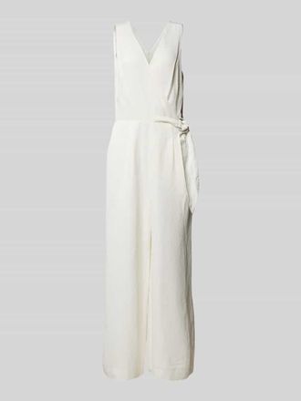 s.Oliver Black Label Regular Fit Jumpsuit aus Viskose-Leinen-Mix in Weiss, Größe 40