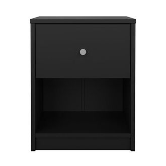 Calicosy Mesita de noche con 1 caj&oacute;n y 1 nicho L37,9 cm - Negro