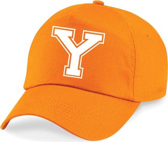 Generic Personalised Initial Alphabet Baseball Cap Hat Funny School Childrens Boys Girls Kids Unisex Cap (Orange)