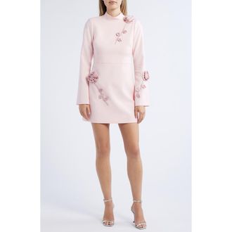 LIKELY Mick Floral Long Sleeve Minidress in Rose Shadow at Nordstrom Rack, Size 10
