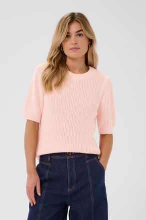 Saint Tropez Strickpullover SAINT TROPEZ PiliaSZ SS Pullover, Damen, Gr. XXL, chalk pink, Strick, Obermaterial: 100% Baumwolle, unifarben, normal, Rundhals, Pullov