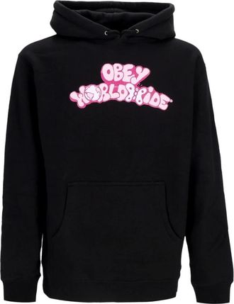 Obey Butterfly Basic Hooded Fleece Sweatshirt - Dames - Hoodies - Zwart - XS - Katoen - Hoodies & sweatvesten