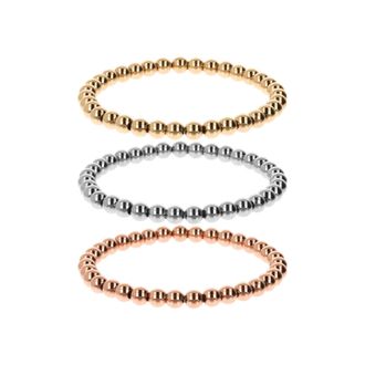 Autentica Set Of Polished Bead Stretch Bracelets
