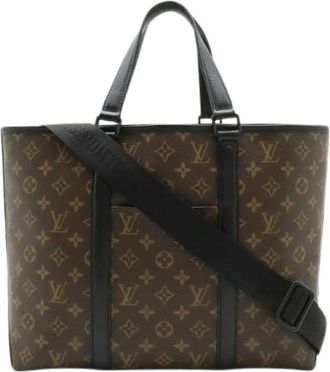 Louis Vuitton Pre-owned Monogram Weekend Tote PM Bag - Dames - Vintage Shopper - Bruin - ONE Size - Leer - Vintage