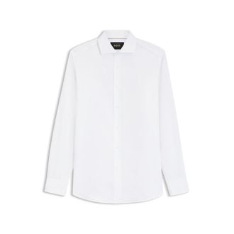 BOSS Regular-fit shirt in micro-structured Italian cotton