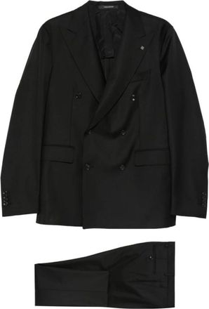 Tagliatore Double Breasted Suit - Heren - Business pakken - Zwart - M - Wol - Kostuums