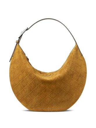 Tory Burch T Monogram suede balloon bag - women - Calf Suede/Microfibre/Calf Leather - OS - Brown