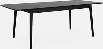 Sweeek Sweeek - Mesa De Comedor Rectangular Extensible De 6-8 Plazas, Lina, Negro, 210x90x75 Cm