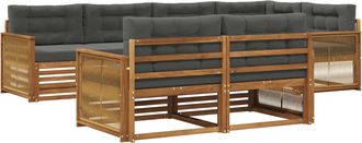 vidaXL Conjunto De Sof&aacute;s De Exterior 7 Uds. Natural Y Antracita Vidaxl