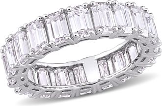 Mimi & Max 6ct DEW Emerald Cut Created Moissanite Eternity Ring 14k White Gold