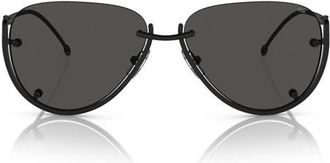 Diesel 59mm Pilot Sunglasses in Matte Black /Dark Grey at Nordstrom
