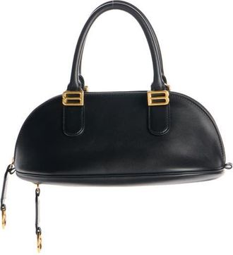 Balenciaga Mini Bolero Leather Bowling Bag in Black/plum at Nordstrom