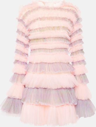 Susan Fang Shirred tulle minidress
