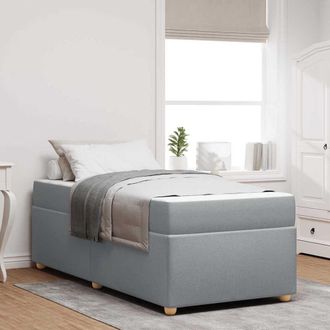 vidaXL Vidaxl - Struttura Letto Con Materasso Grigio Chiaro 90 X 200 Cm Tessuto