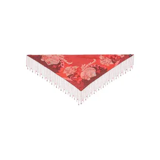 Etro Etro, Silky Scarves, female, Orange, Size: ONE SIZE Silk Scarf with Beaded Fringes