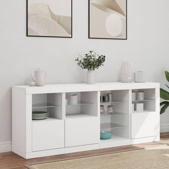 Berkfield Home Sideboard with LED Lights White 164x37x67 cm | Size: 164 x 37 x 67 cm
