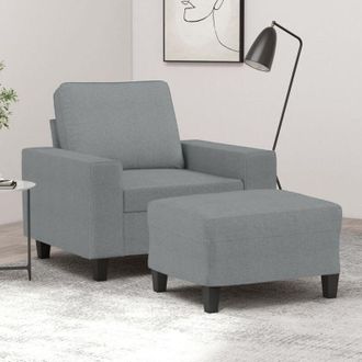 vidaXL Vidaxl - Sill&oacute;n Con Taburete Tela Gris Claro 60 Cm