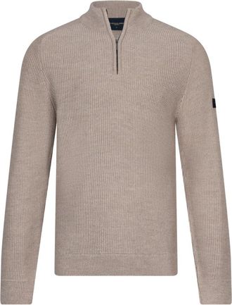 Cavallaro Sagio Half Zip Pullover - Heren - Coltruien - Beige - 2XL - Truien & Vesten