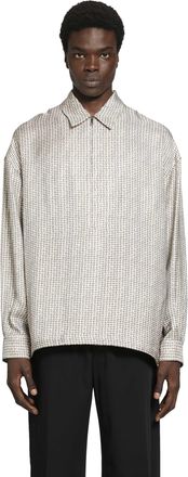 Giorgio Armani Printed Viscose Zip-Up Shirt