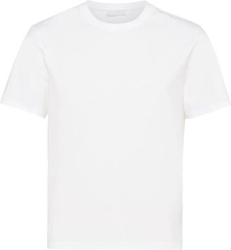 Prada T-shirt in cotone elasticizzato - Bianco