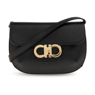 Ferragamo Cross Body Bags, female, Black, Size: ONE SIZE Lizzy Leather Bag
