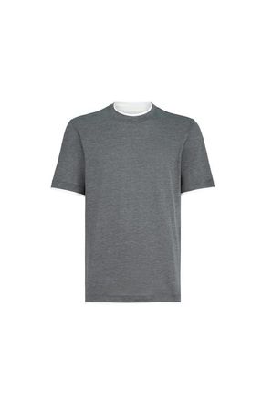 Brunello Cucinelli T-shirt with faux-layering in Dark Grey at Nordstrom, Size Xxx-Large Eu