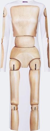 Jean Paul Gaultier Abito midi in jersey Trompe loeil