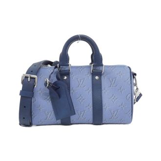 Louis Vuitton Blue Coated Canvas Boston Bag (Pre-Owned)