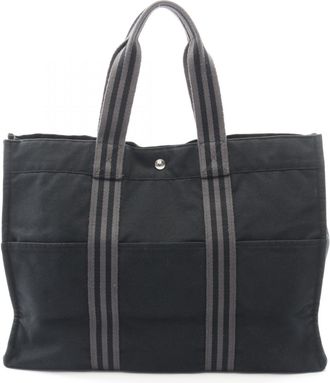 Herm&egrave;s Black Canvas Tote Bag (Pre-Owned)