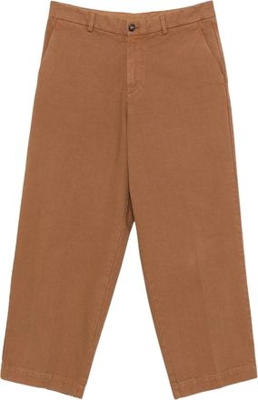 Ballantyne Brown Canvas Wide-Leg Pants