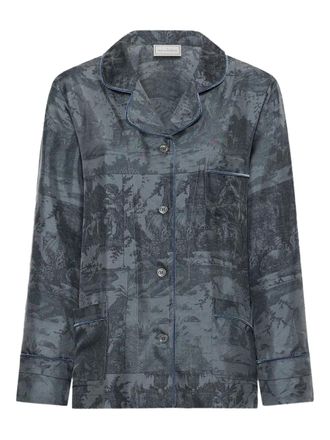 Pierre-Louis Mascia toile-print pajama shirt - women - Silk - M - Grey