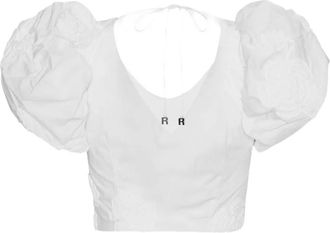 Rotate Top con ricamo - Bianco