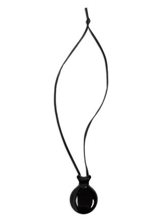 Christophe Lemaire Castanet necklace - unisex - Nappa Leather/Acrylic - One Size - Black