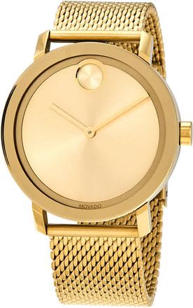Movado Bold Pale Gold Sunray Dial Mens Watch 3600560