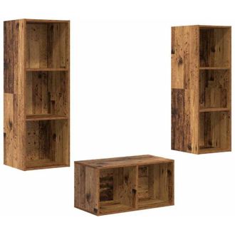 vidaXL Vidaxl - Conjunto De Mueble De Tv Madera Vieja 37 X 37 X 107 Cm