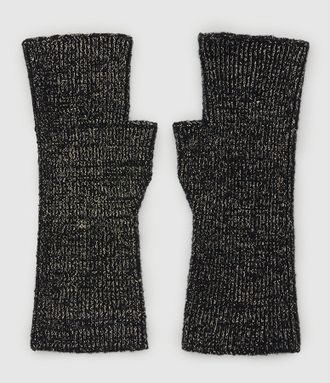 Jeanne Vouland Mitaines Gas Laine Cachemire Lurex Noir